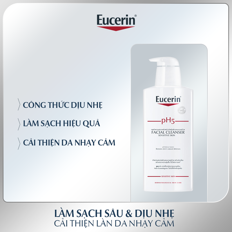 [REVIEW] Sữa Rửa Mặt Eucerin Facial Cleanser PH5 Sensitive Skin Cho Da Nhạy Cảm 400ml - viwin.pw - VIWIN.PW