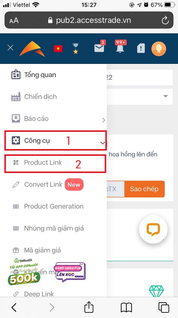 [AT] 2 cách tạo link tiếp thị liên kết Accesstrade kiếm tiền - VIWIN.PW