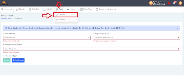 [AT] 2 cách tạo link tiếp thị liên kết Accesstrade kiếm tiền - VIWIN.PW