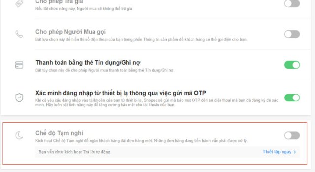 [Hướng dẫn] Cách bật/tắt chế độ tạm nghỉ trên Shopee - viwin.pw - VIWIN.PW