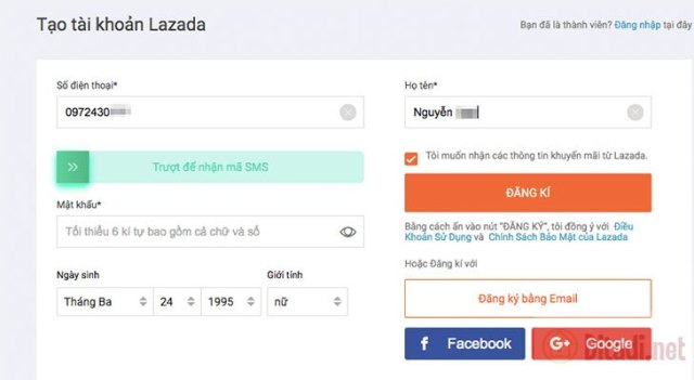 [Hướng dẫn] Cách tạo tài khoản Lazada cực kỳ chi tiết - viwin.pw - VIWIN.PW